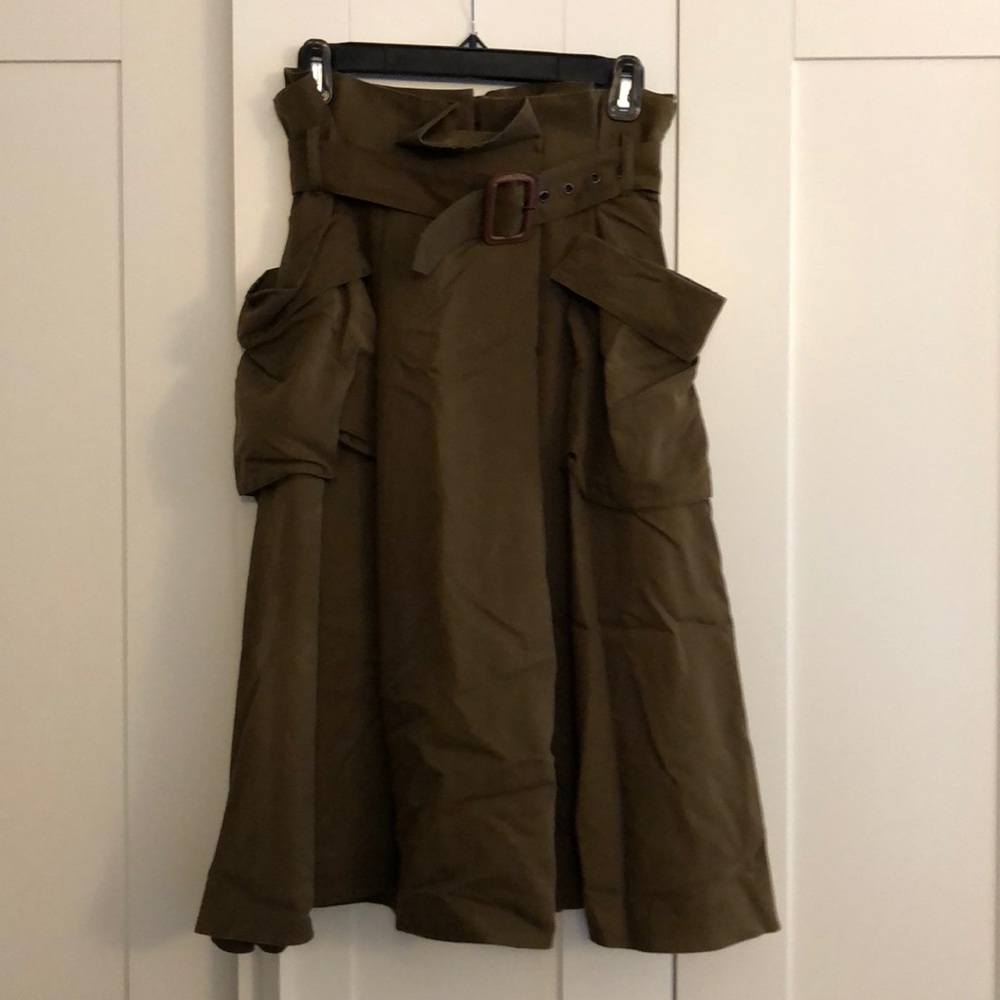 H&M Green Belted Midi Skirt 4